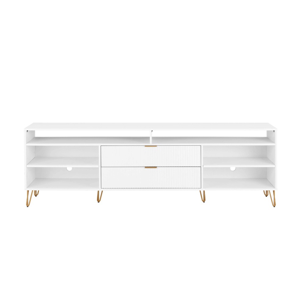 Manhattan Comfort 85" Dumbo TV Stand for TVs up to 80" White