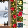 Garland, pre-installed LED lights, outdoor Christmas decoration suitable for front doors and indoor use, battery-powered, flame-retardant PVC - 2 of 4