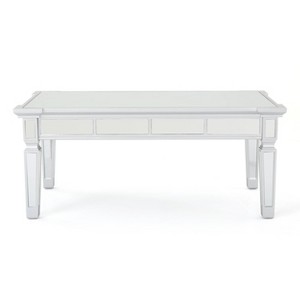 Christopher Knight Home Solanna Mirrored Coffee Table Silver: Glamorous Rectangle, Firwood Legs, Spot Clean - 1 of 4