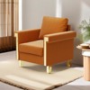 TiramisuBest Charcoal Fabric Club Chair,Contemporary Armchair with Waterfall Back & Rubberwood Legs - 4 of 4