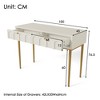 VASIP Modern Style Double Drawer Dressing Table, Combining Wood & Metal Legs, Spacious Storage for Bedroom, Living & Office - Multi-Purpose Use - 3 of 4