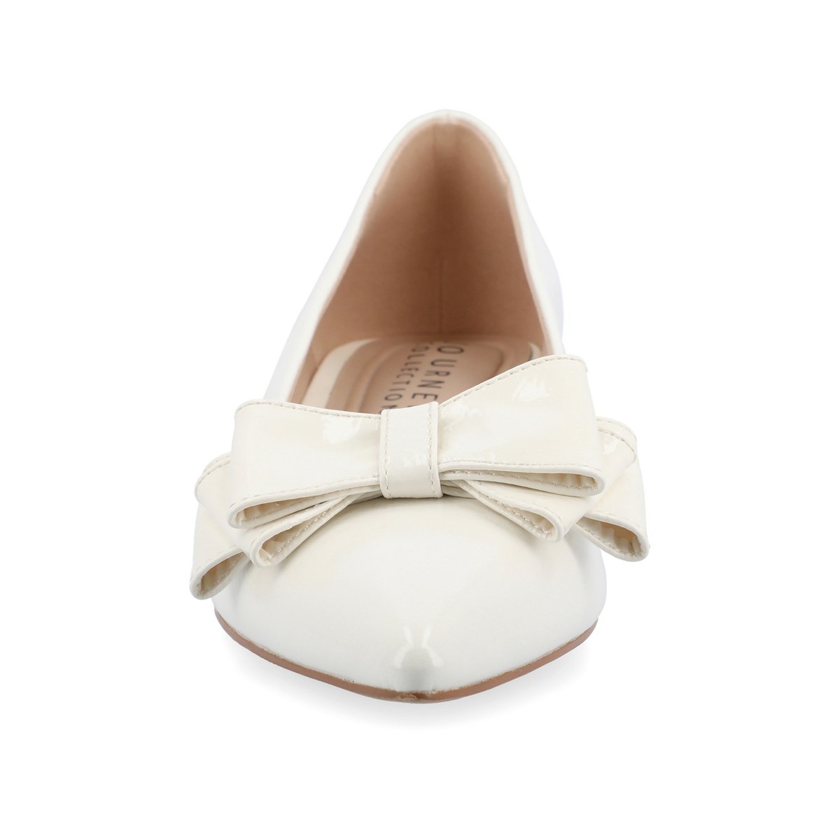 Обувь Journee Collection Women's Ophelia Slip On Pointed Toe Flats, 10 Patent/White — фото 6