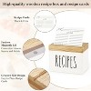 Wooden Recipe Box White Organizer with 100 Recipe Cards & 6 Dividers, Card Holder Box with Brown Lid & Slots - 4 of 4