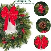 TackView 24Inch Christmas Wreath, Artificial Wreath- Holiday Decorations for Indoor Outdoor Mantel Door,Green+Red - 2 of 4
