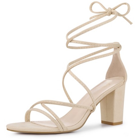 Thick heel 2025 strappy shoes