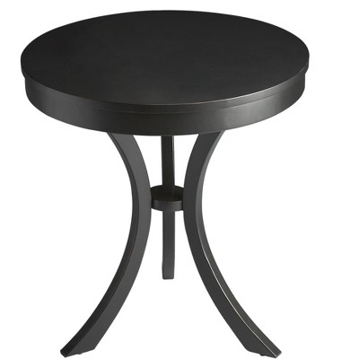 HomeRoots 26" Black Manufactured Wood Round End Table