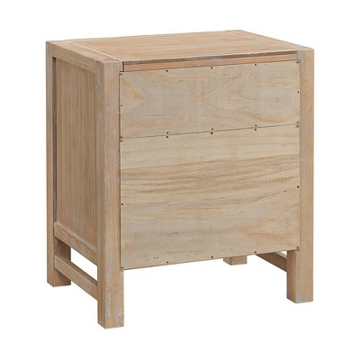 Arden Light Driftwood Solid Pine 2-Drawer Nightstand