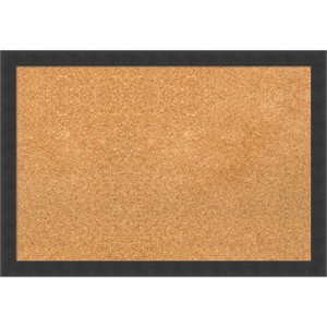 Amanti Art Cork Board Wood Framed Mezzanotte Black Bulletin Board, Organization Board, Pin Board - 1 of 4