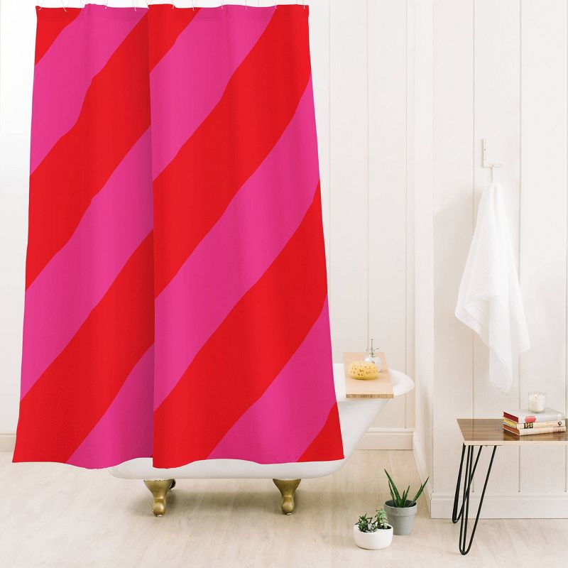 Camilla Foss Bold Striped Shower Curtain Pink - Deny Designs, 3 of 5