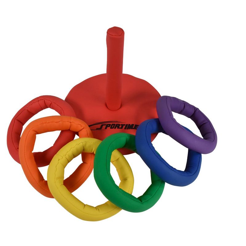 Sportime Soff-Ring Toss Game with Post, Assorted Colors, Set of 6 Rings, 2 of 4
