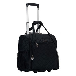 Rockland Melrose Upright Wheeled Underseater Carry-On Luggage Black 15-Inch - 1 of 4