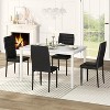 Hooseng 5-Piece Dining Room Table and Chairs Set for 4, Kitchen Table Set with Faux Marble Table & 4 PU Leather Chairs for Apartment - 4 of 4