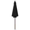 vidaXL Parasol with Wooden Pole 118.1 in.x101.6 in. Black - 2 of 4