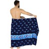 LA LEELA Men's Pirates Summer Sarong Wrap Pareo Caribbean Pirates Swim Trunks Swimwear Full Beach Wraps for Men One Size Blue, Ghost - 4 of 4