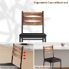Bar Stools Set of 2, Wooden Barstools with Back & Footrest & Thick Cushion, Counter Height Bar Stools for Kitchen Island - 4 of 4