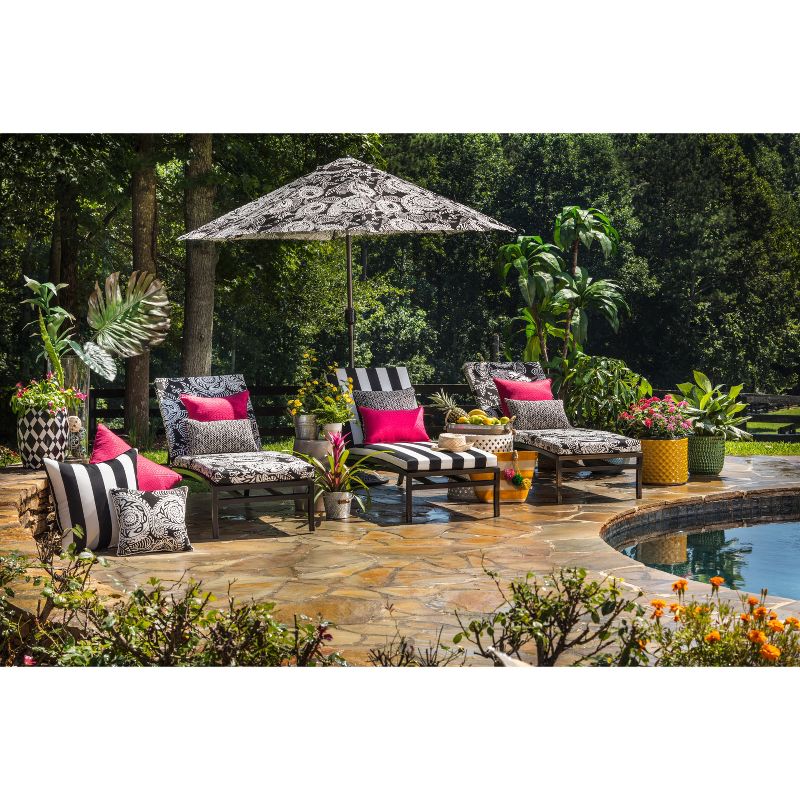 Cabana Stripe Chaise Lounge Outdoor Cushion - Pillow Perfect, 3 of 7