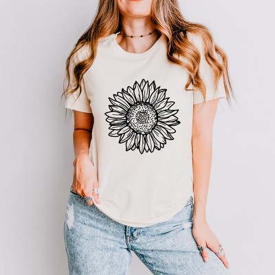 Simply Sage Market Sunflower Short Sleeve Tee - M - Cream