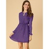 INSPIRE CHIC Women's Choker V Neck Vintage Flared Gilding Metallic Shiny Star A-Line Dress - 2 of 4