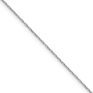 Black Bow Jewelry 1mm 14k White Gold Diamond Cut Open Long Cable Necklace Chain - 1 of 4