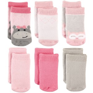 Luvable Friends Baby Girls Newborn and Baby Socks Set, Hippo - 1 of 1