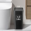 Aoibox Bathroom Trash Can with Lid, Small Garbage Bin, Press Top Wastebasket with Pop-Up Lid for Bedroom, Living Room, Office (Black) - 3 of 4