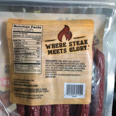 Cattleman's Cut Old Fashioned Smoked Meat Sticks Jerky, 12 Oz Pouch