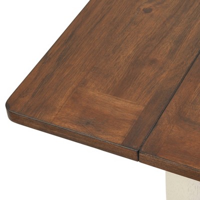 Maryland 5-Piece Walnut and White Extendable Dining Set