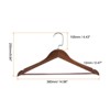Unique Bargains Retro Wooden Suit Hangers with Stainless Steel Hook 2 Pcs - 2 of 4