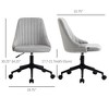 Mid-Back Office Chair, Velvet Fabric Swivel Scallop Shape Computer Desk Chair for Home Office or Bedroom - 3 of 4