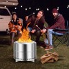 Portable Smokeless Firepit with Stand, Bonfire Wood Burning Fire Pit for Camping & Picnic Outside, Stainless Steel Fire Pit with Carry Bag - 4 of 4