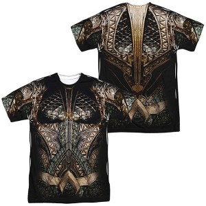 Men's Justice League Movie Aquaman Uniform (Front Back Print) Short Sleeve Costume T-Shirt - 1 of 4