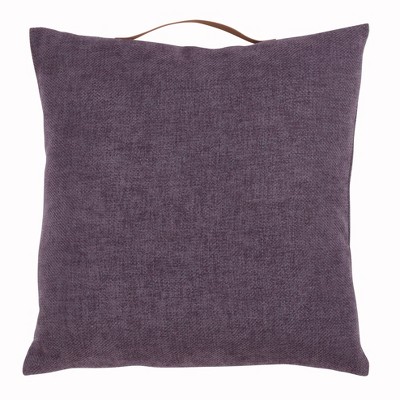18" Purple Chenille Medium Square Throw Pillow with Handle
