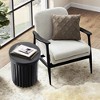 LuxenHome Modern Black Wood Fluted Round Side Table, Small Accent End Table for Living Room - 4 of 4