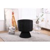 CAVINAS Linen Upholstered Swivel Accent Chair with Wooden Base,Modern Round Barrel Chair,Armchair for Bedroom,Reading Room,Black - 4 of 4