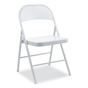 Alera Armless Steel Folding Chair, Supports Up to 275 lb, Gray Seat, Gray Back, Gray Base, 4/Carton - 1 of 4