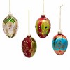 Kurt Adler 65MM Glass Egg Ornaments, 4 Piece Set - 3 of 4