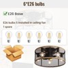 20'' Farmhouse Flush Mount Caged Ceiling Fans with Light and Remote Rustic Low Profile Fandelier Industrial Bladeless Ceiling Fans for Kitchen Bedroom - 2 of 4