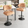 Hooseng Upholstered Bar Stool Set of 2, Liftable Counter Height Bar Stools with Black Metal Legs, Backrest and Footrest - 3 of 4