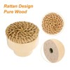 Unique Bargains Rattan Wood Handmade Round Dresser Cabinet Knobs with Screws - 4 of 4