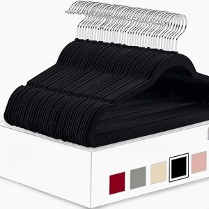 KTMBDW Premium Quality Space Saving Luxurious Velvet Hangers - Ultra Thin Non Slip Suit Hangers - 50 Pack - 1 of 4