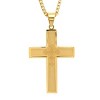 Steeltime 24" Men's 18k gold plated stainless steel cross pendant - 2 of 4