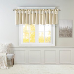 TopComfy Curtain Panels Faux Silk Valance Soft Decoration Beaded Faux Silk Valance Elegant Curtain Topper Luxury for Home, Yellow, 1.7"*10.04"*7.09" - 1 of 4