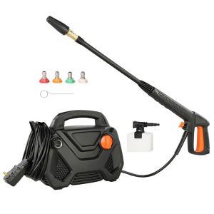 VEVOR Electric Pressure Washer, 2150-PSI 1.85-GPM, Foam Cannon High-Pressure with 5 Different Nozzle, 20ft Hose/35ft Cord Lightweight Washer, Black - 1 of 4