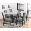 2pc Contemporary Glam Upholstered Dining Side Chair Padded Plush Gray Fabric Upholstery Rich Black Color Wooden Furniture - 4 of 4