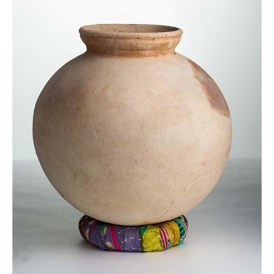 Terracotta Decorative Vase on Kantha Ring Stand