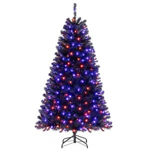 Resenkos 6-Ft Black Artificial Halloween Christmas Tree with Spooky Sounds - Black - 1 of 4