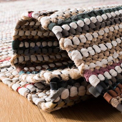 Vintage Multi-Color Handwoven Leather Square Area Rug