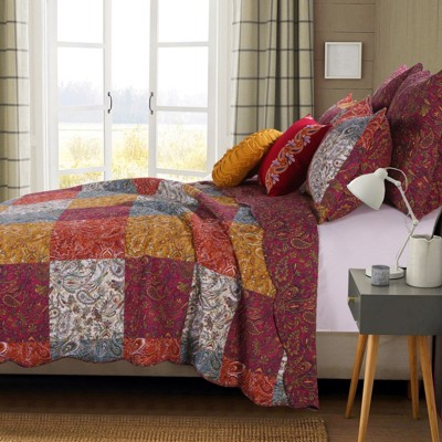 Greenland Home Fashions Paisley Slumber Spice Quilt Set