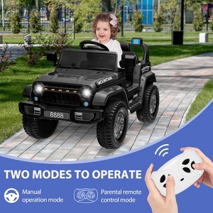 12V Kids Ride on Truck Car, w/Parent Remote Control, Twin 35w Motors, 3 Speeds, LED Lights, Music & Horn, Spring Suspension - 1 of 4