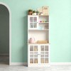 ORRD Large Kitchen Pantry Cabinet with Glass Doors, Adjustable Shelves Freestanding Storage Hutch, 72 inch - 2 of 4